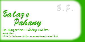 balazs pahany business card
