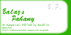 balazs pahany business card